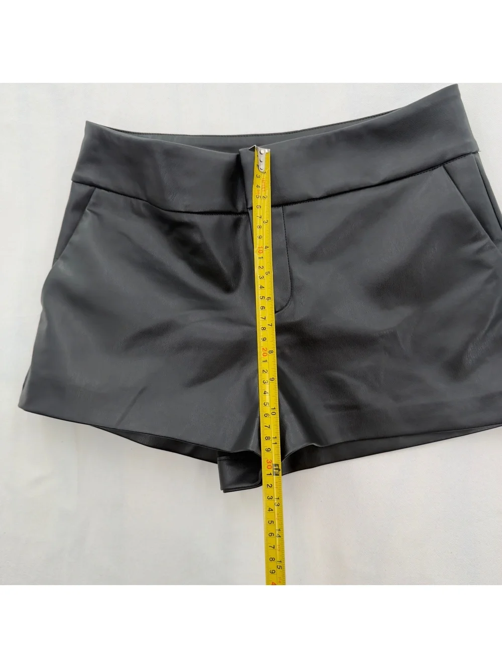 NWOT Zara Black Faux Leather High Waisted Shorts Dressy Shorts Size M Goth